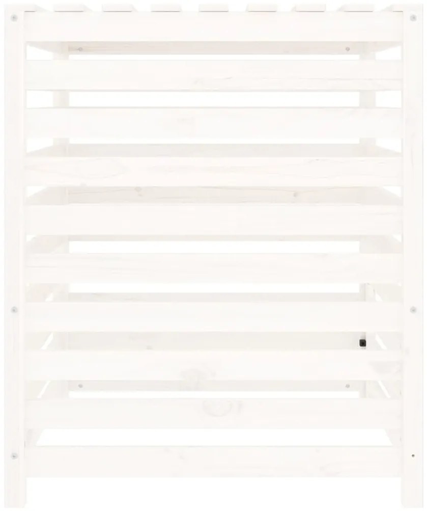 Caixote de compostagem 82,5x82,5x99,5cm pinho maciço branco