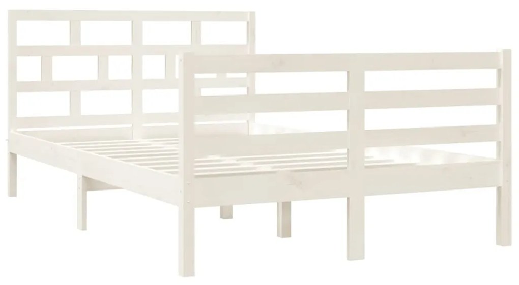 Estrutura cama pequena casal 120x190 cm pinho maciço branco