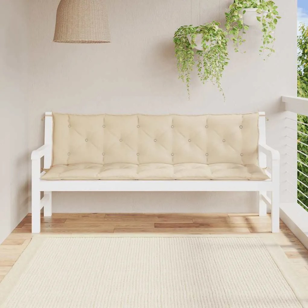 Almofadão p/ banco de jardim 180x(50+50)x7cm tecido oxford bege