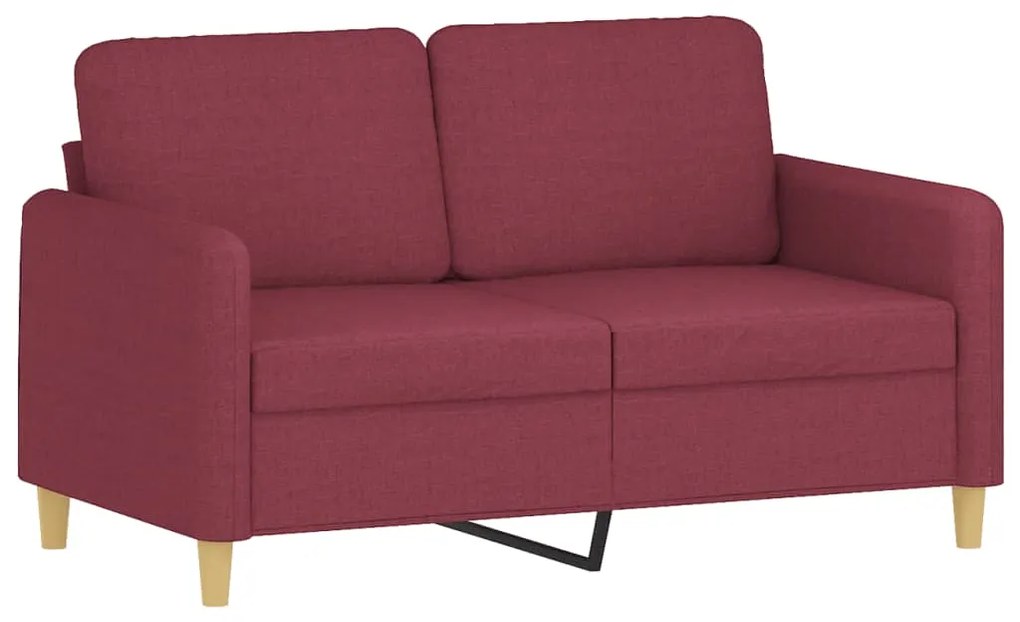 4 pcs conjunto de sofás com almofadões tecido vermelho tinto
