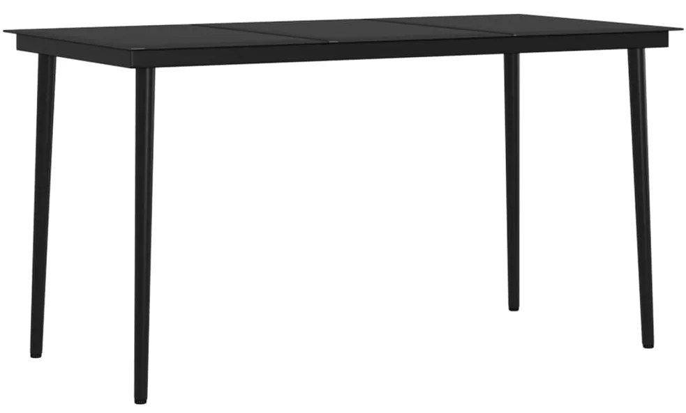 7 pcs conj. de jantar para jardim com almofadões castanho/preto