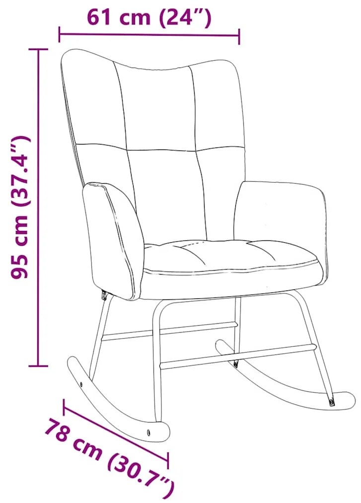 Cadeira de baloiço tecido cinzento-acastanhado