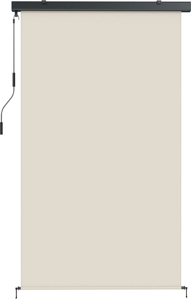 Outsunny Tenda de Rolo Enrolável em Poliéster Anti-UV com Cassete em Alumínio e Manivela 250x160 cm Branco Creme | Aosom Portugal