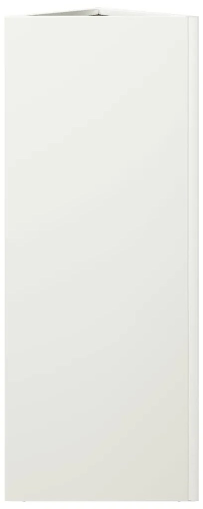 Vaso/floreira de jardim triangular 2 pcs 30x26x75 cm aço branco