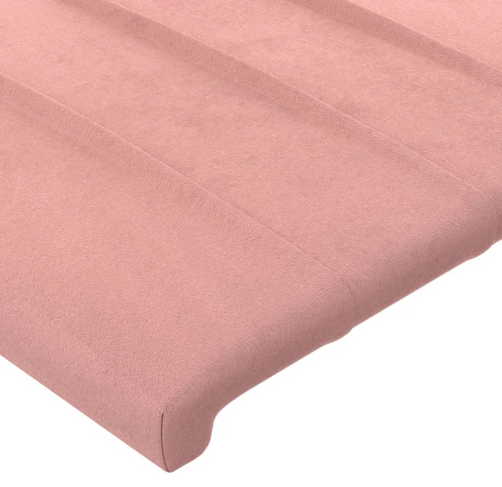 Estrutura de cama c/ cabeceira 80x200 cm veludo rosa