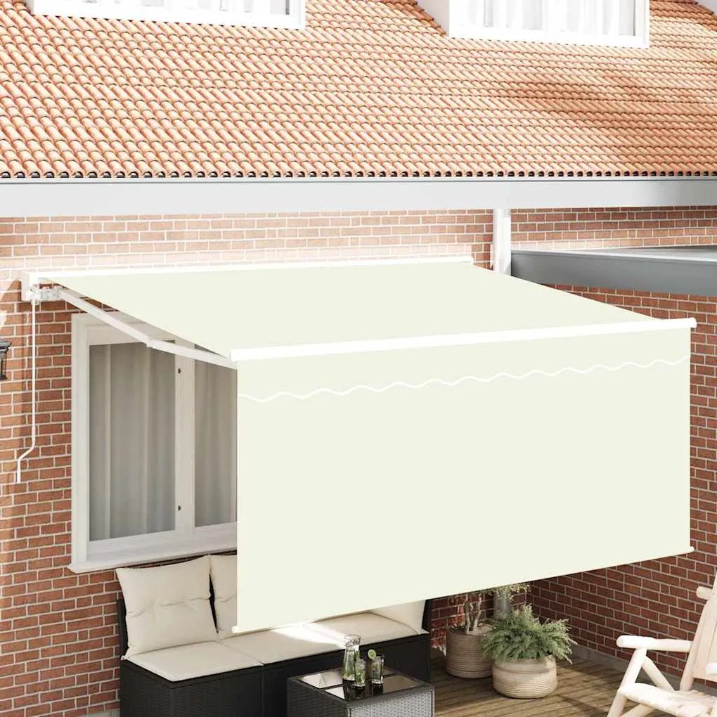 vidaXL Toldo Retrátil Manual Bege 300 x 200 cm Poliéster &amp; Alumínio