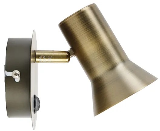 Foco de parede inteligente bronze giratório e inclinável com interruptor incluindo Wifi GU10 50mm - Karin 1