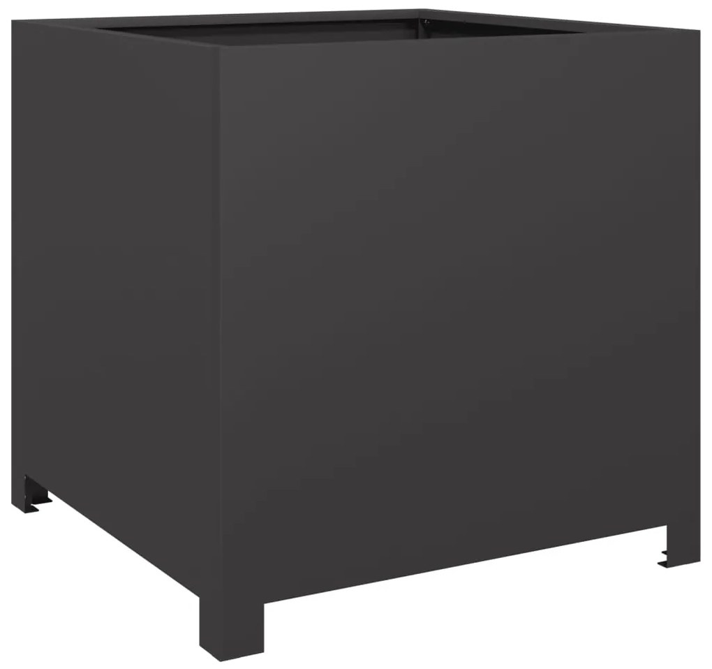 Vaso/floreira de jardim 50x50x50 cm aço preto