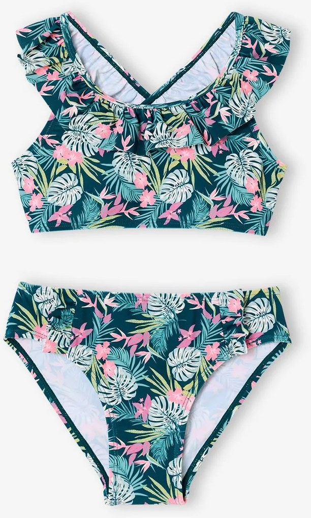 Biquíni com estampado florido verde estampado