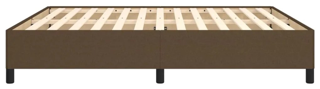 Estrutura de cama sem colchão 160x200 cm tecido castanho-escuro