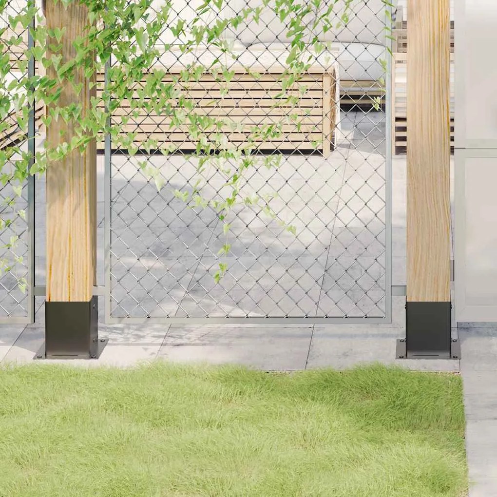 vidaXL Bases de coluna quadradas 4 peças 101x101mm aço revestido a pó