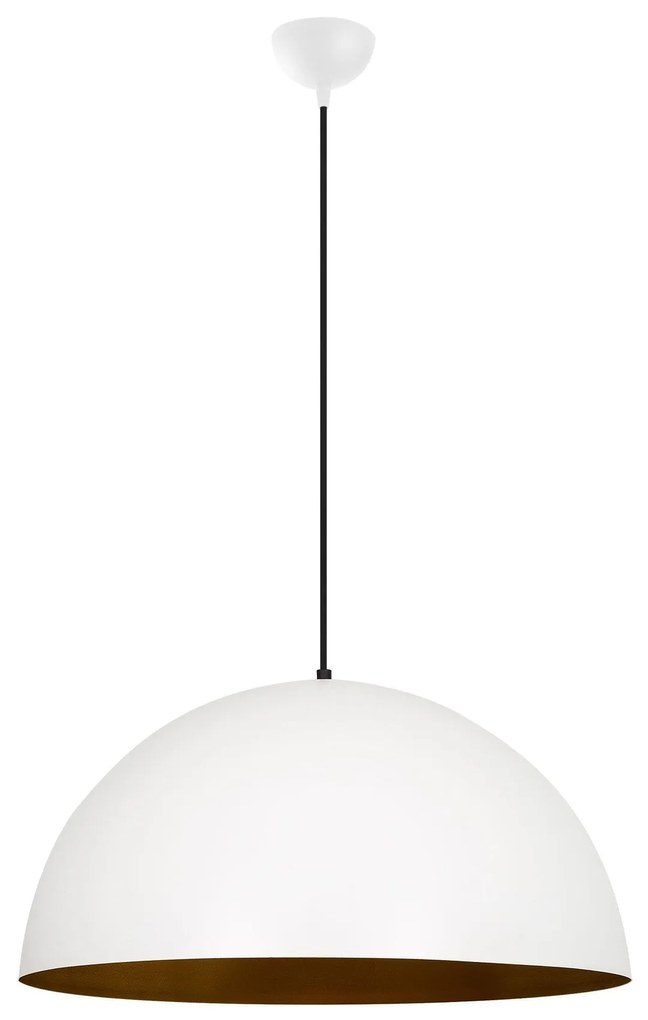 Candeeiro de Teto Sivani – Branco e Dourado – Diâmetro 60 cm x Altura
