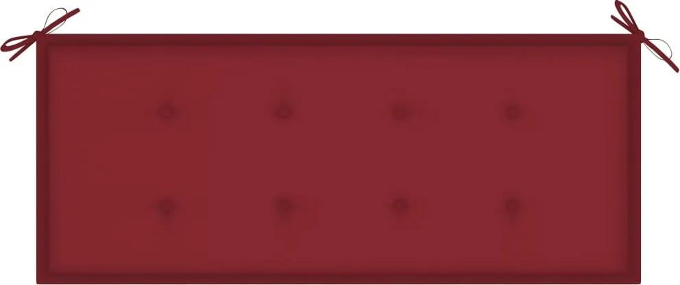 Almofadão p/ banco de jardim 120x50x4 cm tecido vermelho tinto
