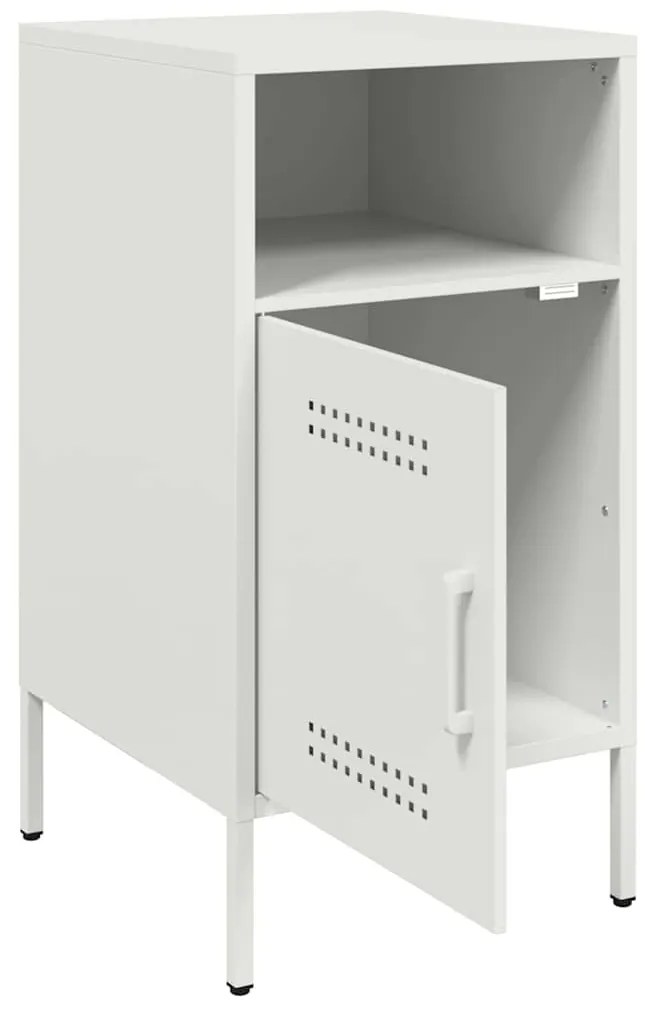 Mesas de cabeceira 2 pcs 36x39x68 cm aço branco