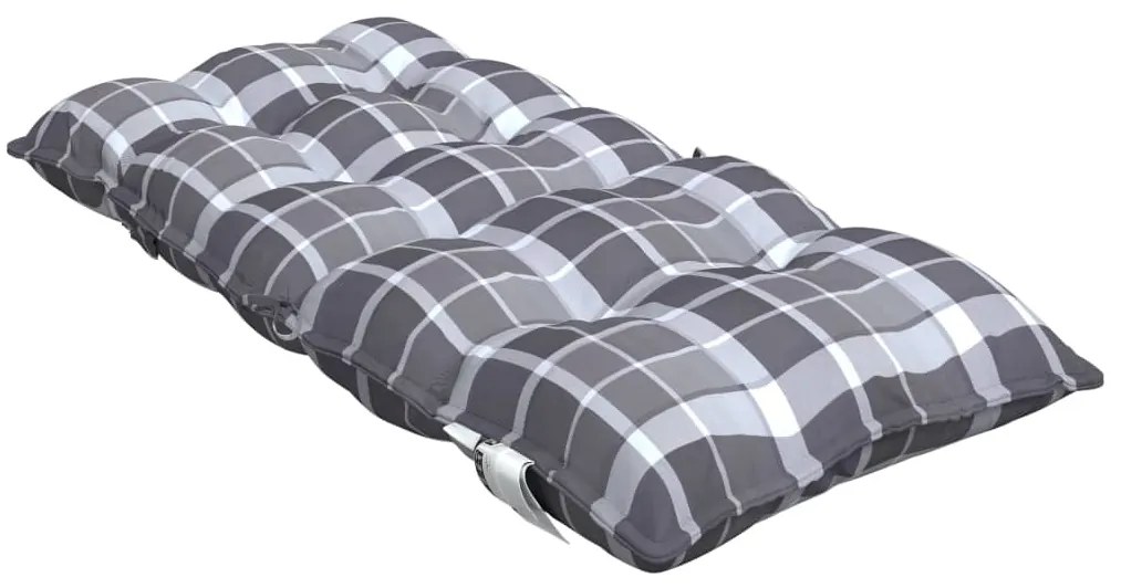 Almofadões cadeira encosto baixo 6 pcs oxford xadrez cinzento