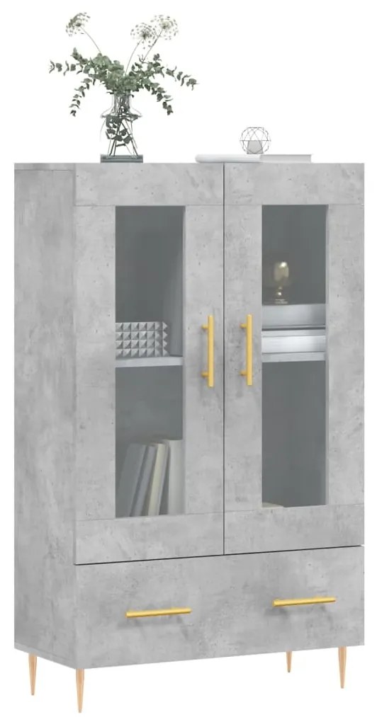 Aparador alto 69,5x31x115 cm derivados de madeira cinza-cimento