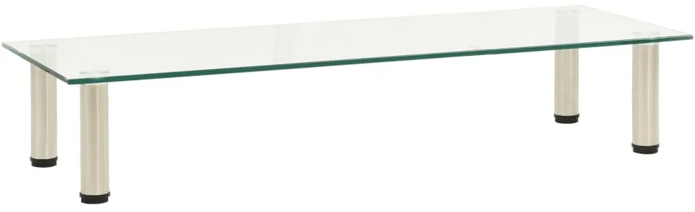 vidaXL Móvel de TV 100x35x17 cm vidro temperado transparente