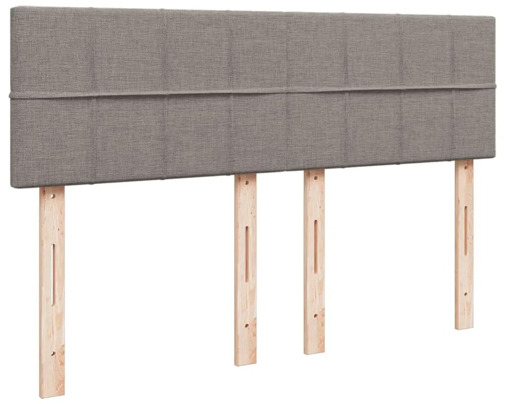 Cama com molas/colchão 140x200 cm tecido castanho-acinzentado
