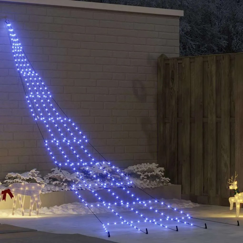 vidaXL Árvore de Natal LED com Estacas para o Solo Azul 511 cm Metal
