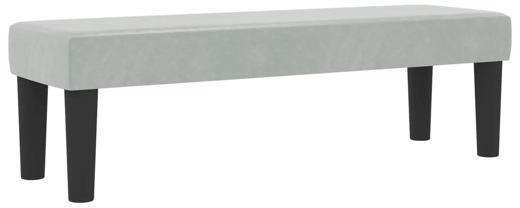 Cama Box Spring com Colchão e Banco Cinza Claro 120x200 cm Veludo