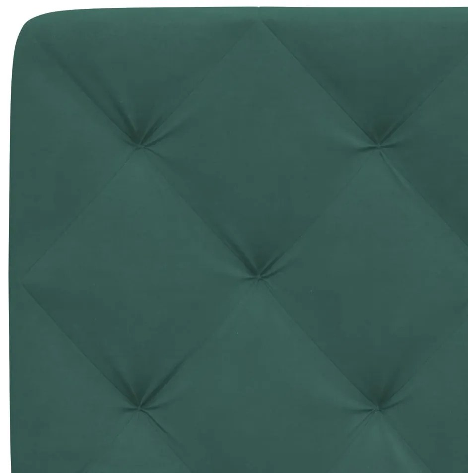 Estrutura de cama sem colchão 140x190 cm veludo verde-escuro