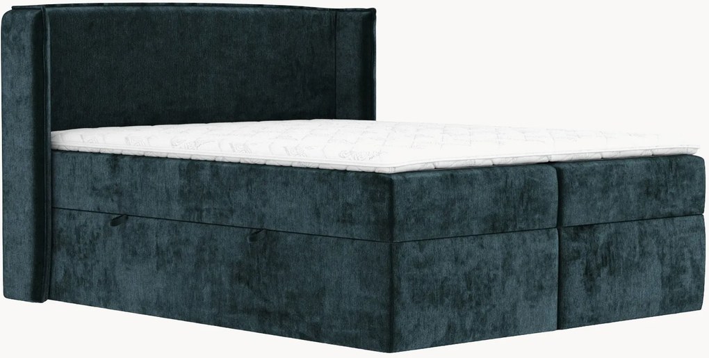 Cama divã em chenille artesanal com arrumação Skyline, H4