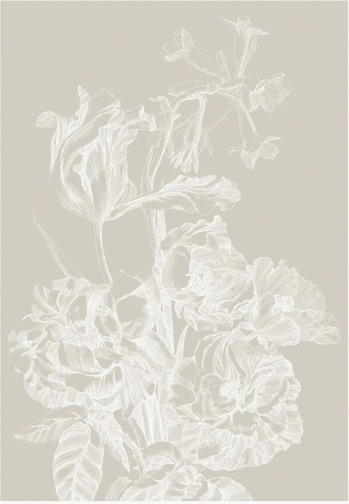Papel de parede Engraved Flowers