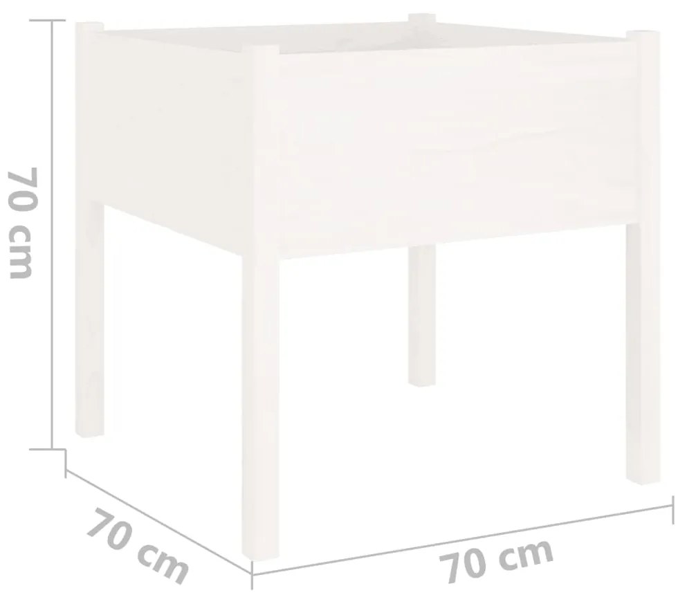 Vaso/floreira de jardim 2 pcs 70x70x70 cm pinho maciço branco