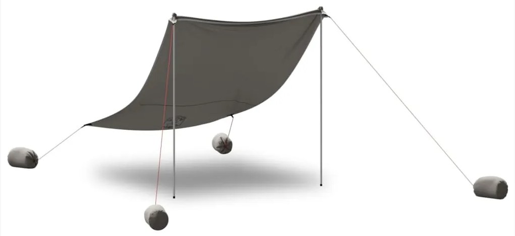 Toldo de praia com âncoras de areia 214x236 cm cinzento