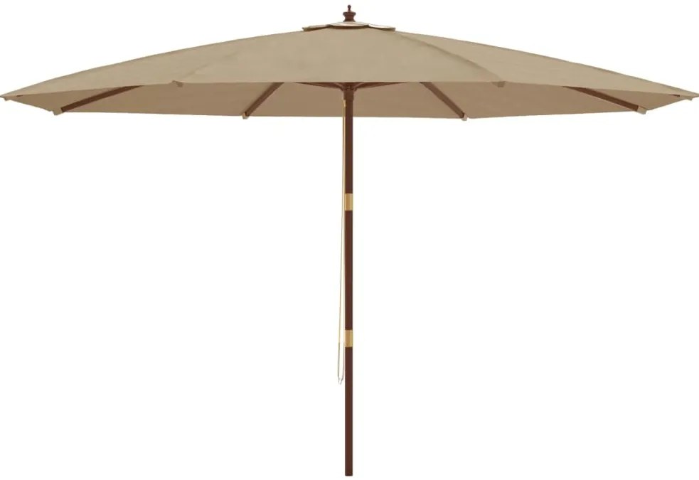 Guarda-sol jardim c/ poste madeira 400x273 cm cinza-acastanhado