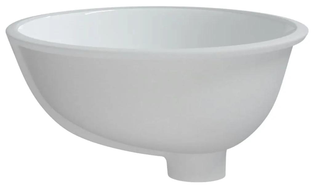 Lavatório casa de banho oval 37x31x17,5 cm cerâmica branco