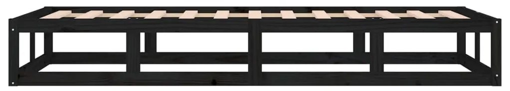 Estrutura de cama solteiro 90x190 cm madeira maciça preto