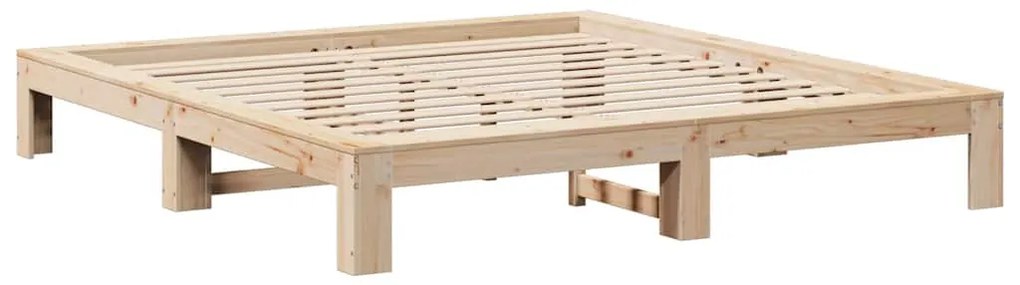 Cama sem colchão 200x200 cm madeira de pinho maciça