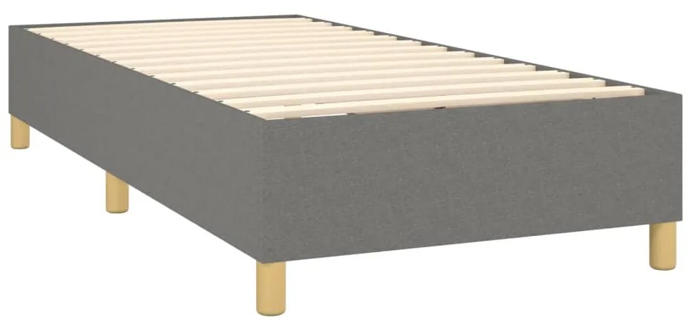 Estrutura de cama sem colchão 90x190 cm tecido cinzento-escuro