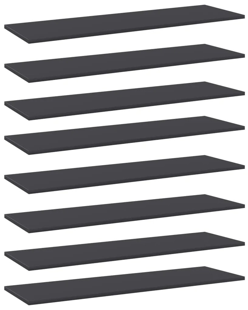vidaXL Prateleiras p/ estante 8 pcs 100x30x1,5cm contraplacado cinza