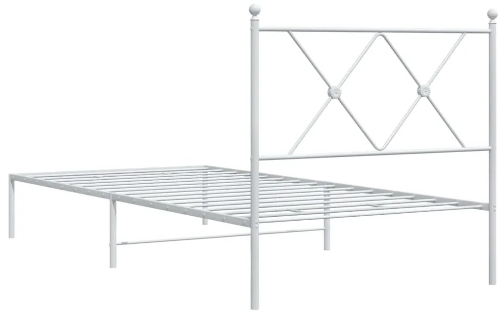 Estrutura de cama com cabeceira 90x200 cm metal branco