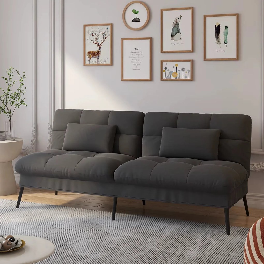 Sofá-Cama Reclinável com Capa Dobrável – Loulé – 3 Lugares – Preto - D