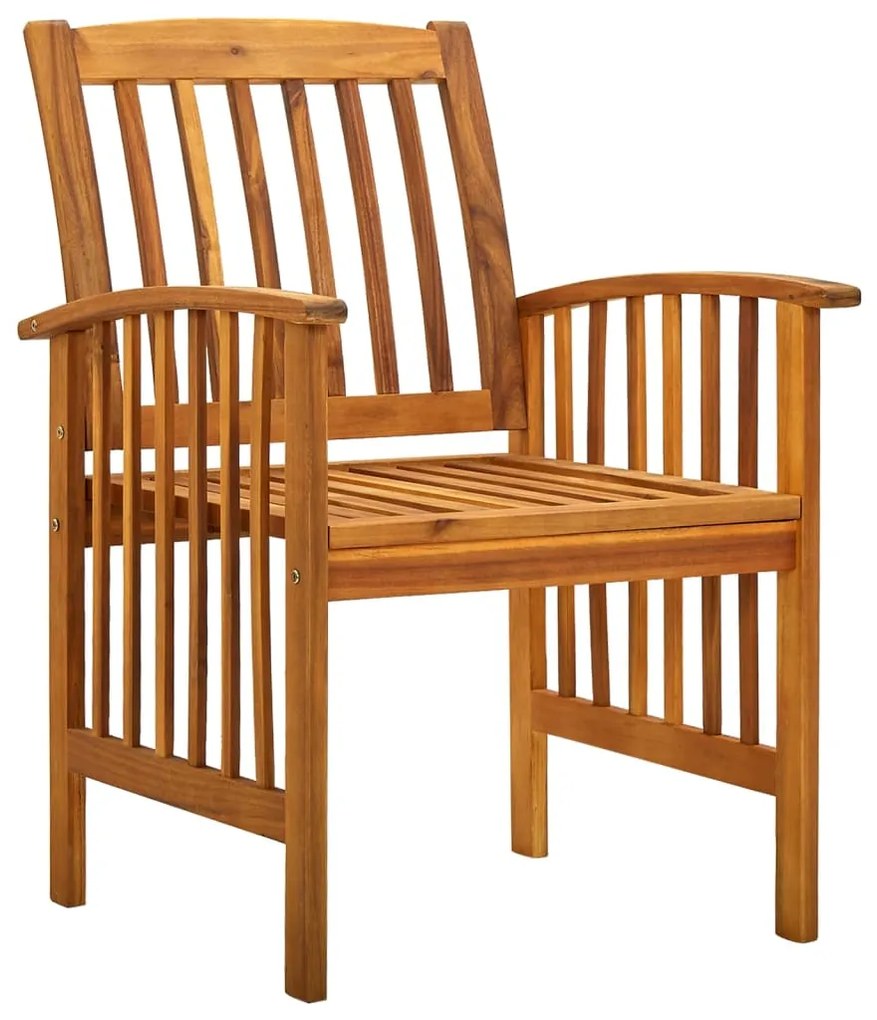 Cadeiras de jantar p/ jardim 3 pcs c/ almofadões acácia maciça