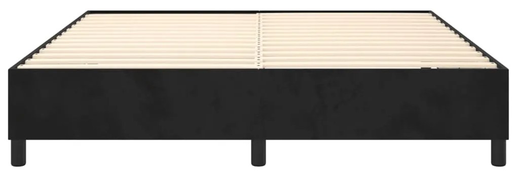 Estrutura de cama sem colchão 160x200 cm veludo preto
