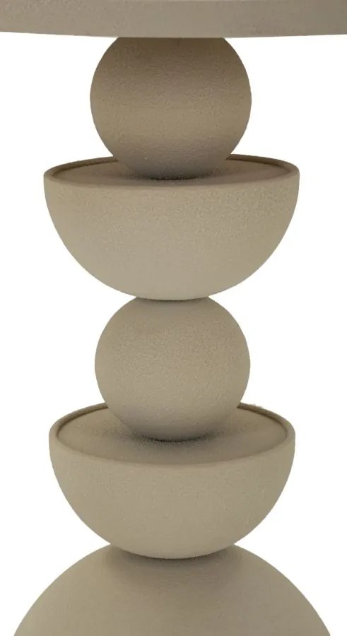 MESA DE CENTRO DUNA COM ESPELHO Ø 45X49,5 CM CREME