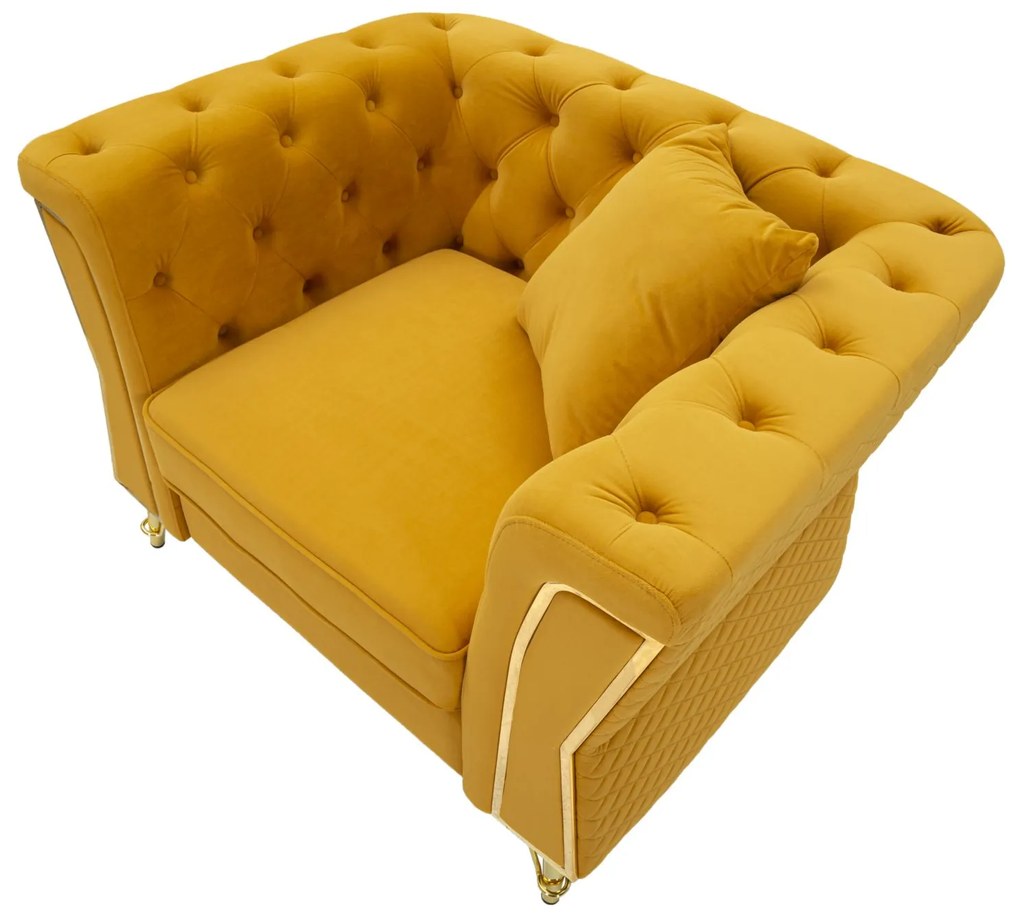 POLTRONA EMY MOSTARDA COM ALMOFADA 104X83X76 CM