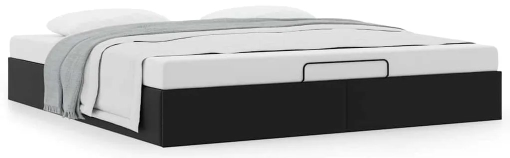 Estrutura de cama otomana sem colchão 200x200 cm preto