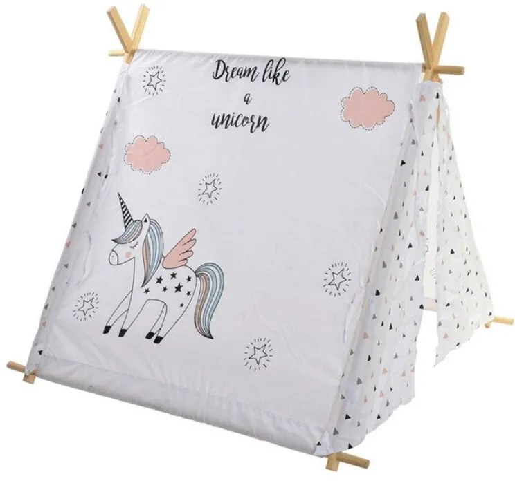 Tenda de Campanha DKD Home Decor Algodão Madeira Unicórnio (110 x 110 x 106 cm)