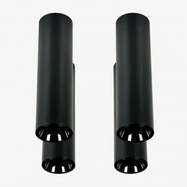 Pack De 4 Apliques De Teto Led De Superfície Redondos Ø4 Cm Para Exterior Em Alumínio Luisiana Preto & Branco 3000k & 3 W & 19º - Sklum