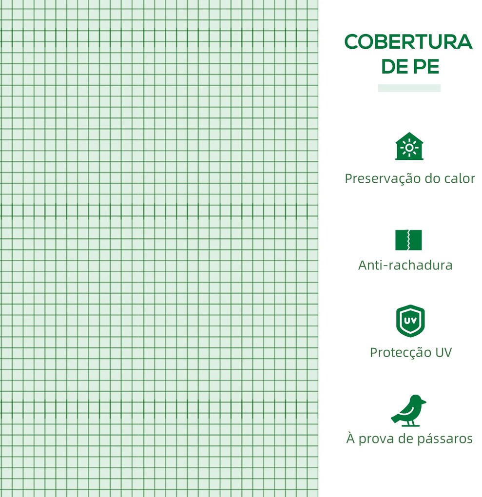 Mini Estufa de Jardim – 180x90x70 cm | Estrutura Metálica e Cobertura