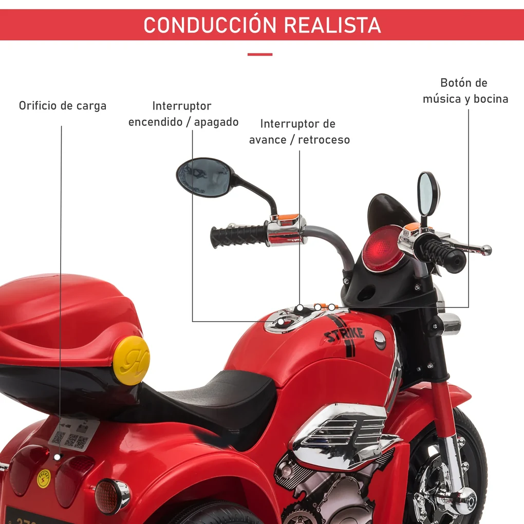 Moto da policia de trânsito 12V para Crianças