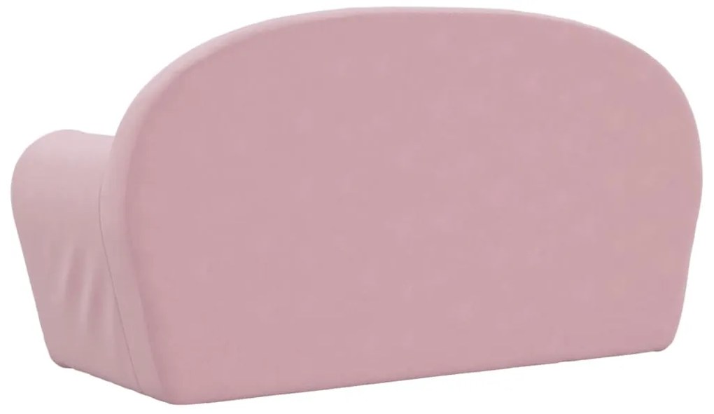 Sofá infantil de 2 lugares pelúcia macia rosa