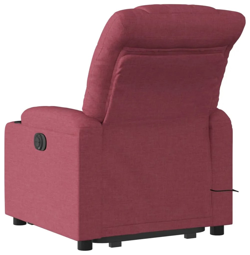 Poltrona de massagens reclin. elevatória tecido vermelho tinto