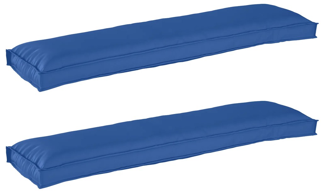 vidaXL Cojines de Palete para Banco 2 pcs Azul Royal 150x40x8 cm Tecido Oxford