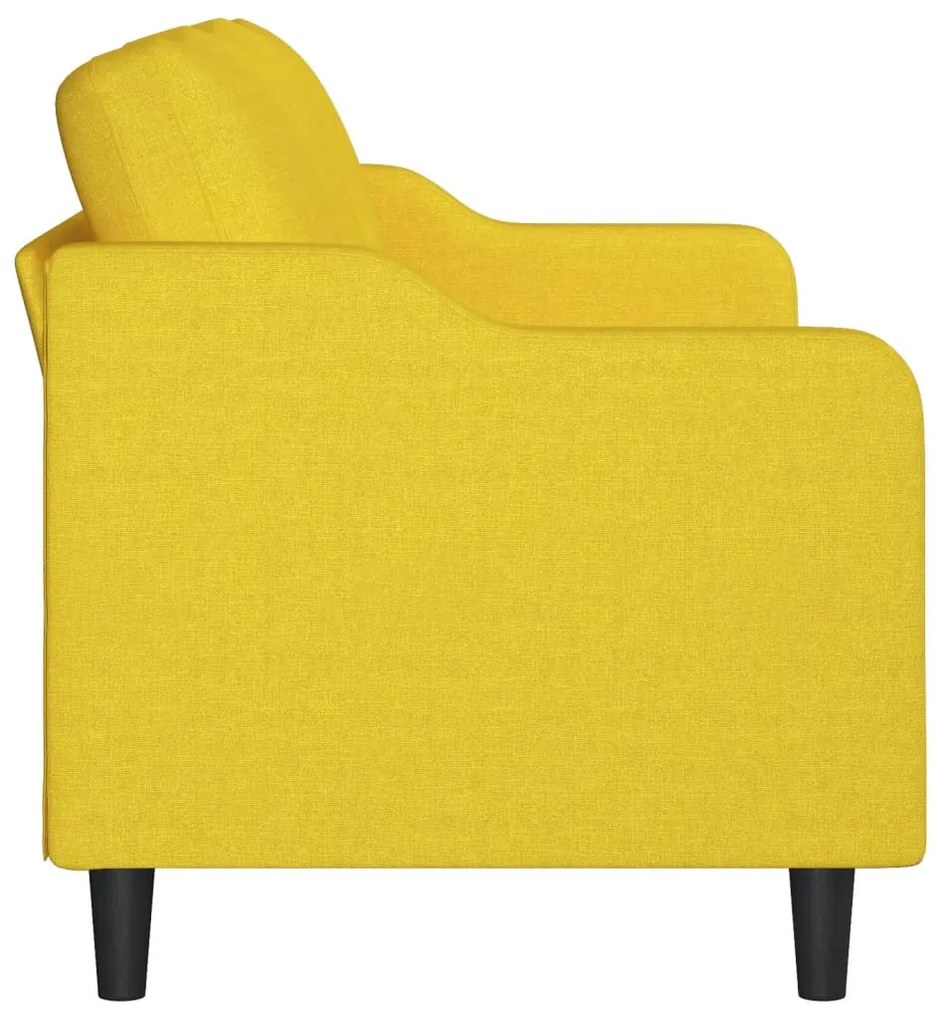 Sofá de 3 lugares 180 cm tecido amarelo-claro